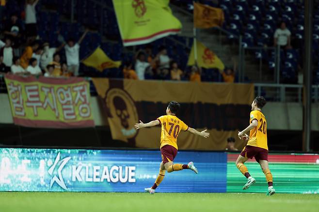 광주월드컵경기장/ K리그1/ 광주FC vs 전북현대모터스/ 광주 하승운 득점/ 골 세레머니/ 사진 정재훈