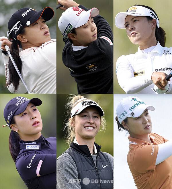 2025년 미국여자프로골프(LPGA) 투어 ISPS한다 스코틀랜드 여자오픈에 출전한 김세영, 김효주, 전인지, 윤이나, 넬리 코다, 이민지 프로. 사진제공=ⓒAFPBBNews = News1 (사진을 무단으로 사용하지 마십시오)