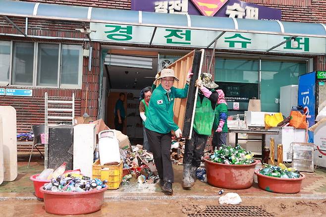 [의령=뉴시스]경남 의령군 수해 복구 현장.(사진=의령군 제공) 2025.07.20.photo@newsis.com  *재판매 및 DB 금지