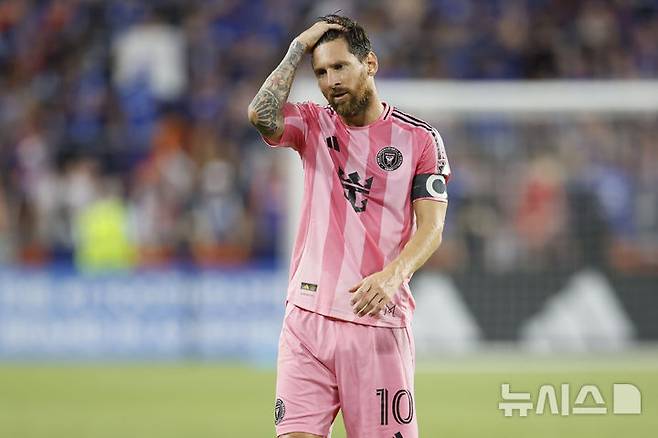 [신시내티=AP/뉴시스] 미국 프로축구 메이저리그사커(MLS) 인터 마이애미의 리오넬 메시. 2025.07.17.