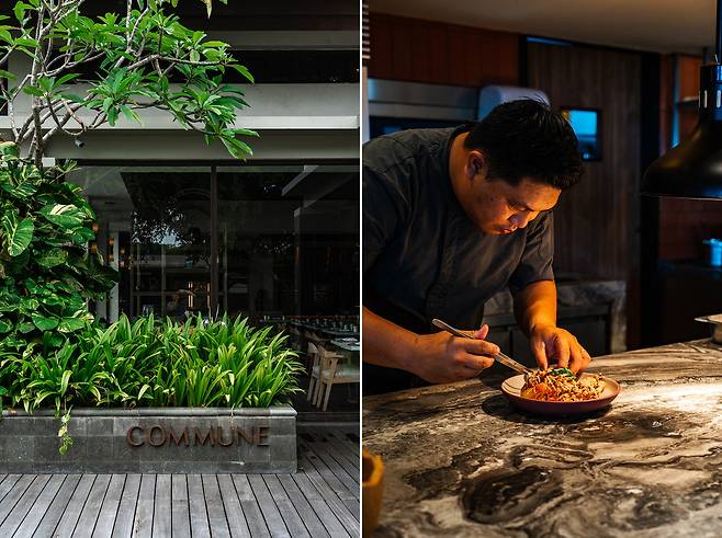 현지 신선 식재료를 활용한 고급 요리를 선보이는 코뮌 레스토랑. 사진제공|윤더로드