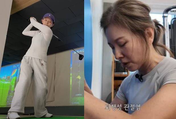 이미숙이 골프를 하고 있는 모습. [사진=유튜브 채널 '이미숙_숙스러운 미숙씨' 영상 캡처]