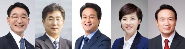 경기도교육감 2026 출마 예상 후보들. 왼쪽부터 박효진·성기선·안민석·유은혜·임태희 /더팩트 DB
