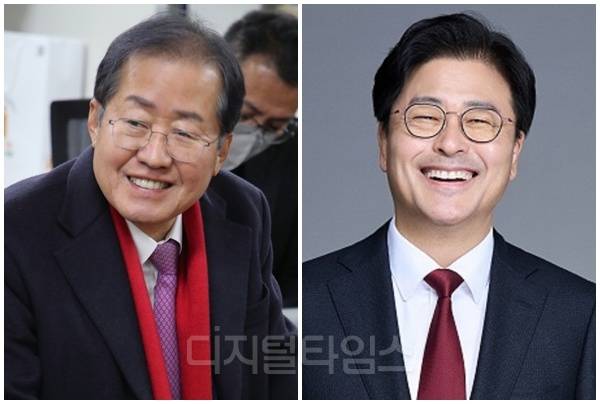 홍준표 전 대구시장(왼쪽)과 김종혁 전 국민의힘 최고위원. [디지털타임스 DB]