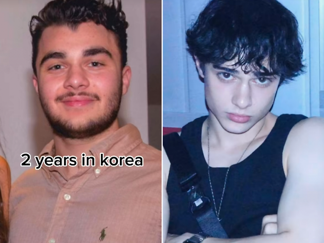 한국에 거주하는 호주인 남성이 지난 18일 자신의 채널에 올린 짧은 영상 속 한국 생활 전후 비교 모습. 이 영상은 열흘 만에 틱톡과 유튜브에서 390만건 이상의 조회수를 올리며 화제가 됐다. 틱톡 채널 ‘taeveniti’ 캡처