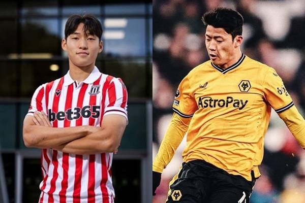 배준호(왼쪽)와 황희찬. /사진=스토크 시티·울버햄튼 공식 SNS 갈무리