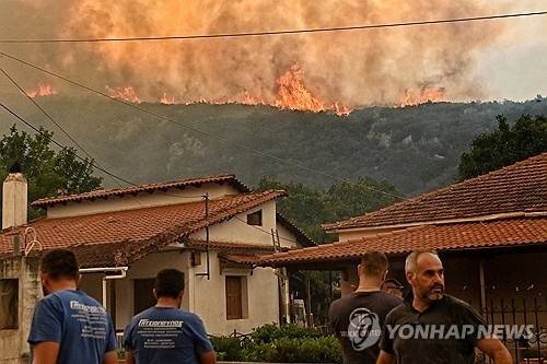 산불 피해 이어지는 그리스. 로이터=연합뉴스 자료사진