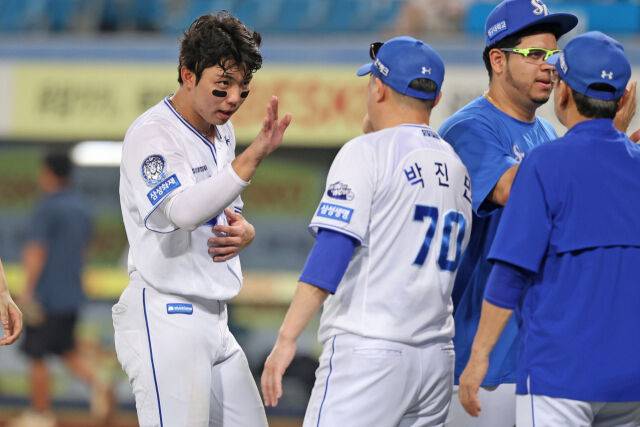 김영웅과 박진만 감독./삼성 라이온즈