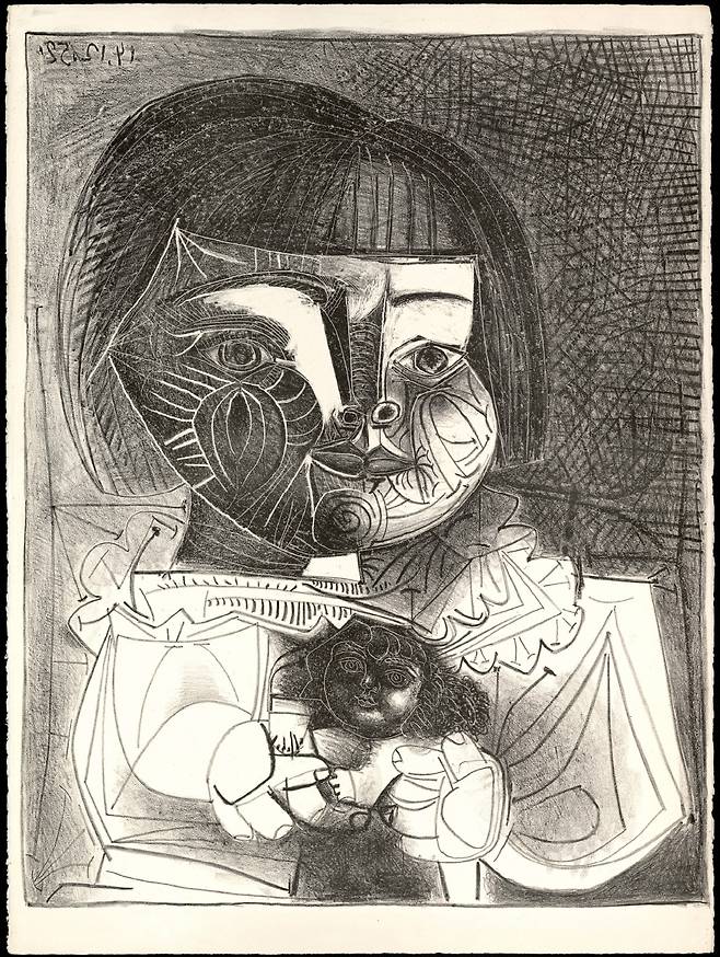 ‘인형을 쥔 소녀’(Paloma with her Doll, Black Background)