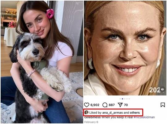 왼쪽-아나 디 아르마스, 소셜 미디어 캡처