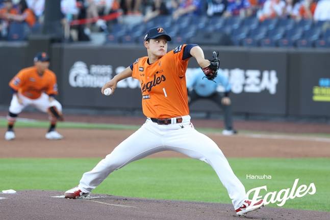 27일 선발 등판한 문동주. /사진=한화 이글스