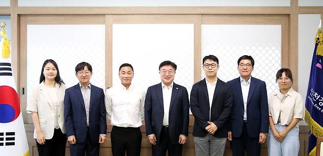 ▲&nbsp;29일 인천 송도국제도시 G타워 31층 접견실에서 인천경제자유구역청은 인천스타트업파크 1호 펀드 운용 간담회를 진행했다./사진제공=인천경제자유구역청