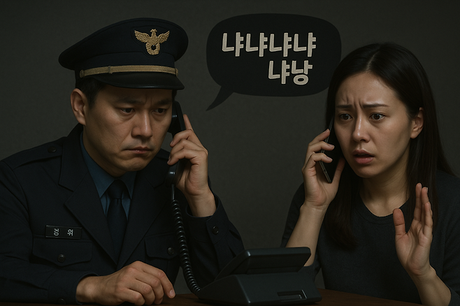 현직 경찰이 시민에게 수십 차례 장난 전화를 건 사실이 알려지면서 천안서북경찰서는 경찰을 대기 발령조치하고 감찰 조사 중인 상황을 AI를 활용해 이미지로 생성./사진=챗GPT