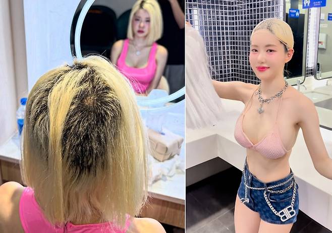 미용실에서 탈색 시술을 했다가 머리카락이 끊어지는 사고를 당했다고 폭로한 DJ 소다가 가발을 쓰고 지내는 근황을 공개했다. /사진=DJ 소다 인스타그램