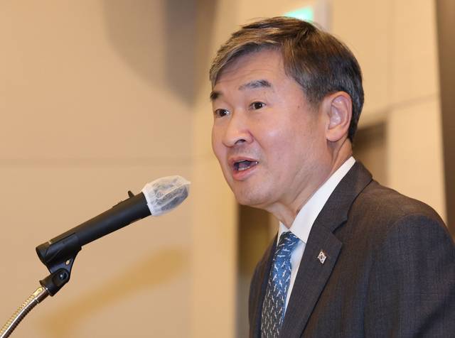 조태용 전 국가정보원장이 국가안보실장이던 지난 2023년 12월 8일 오후 서울 여의도 한국경제인협회 컨퍼런스센터 에메랄드홀에서 열린 한국경제인협회, 한미 국가안보실장 초청 한미 차세대 핵심 신흥기술 협력 민관포럼에서 기조발언을 하고 있다. 뉴시스