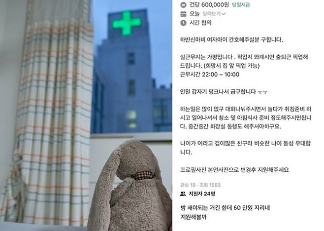 중고거래 앱에 허위 구인글이 올라와 경찰이 주의를 당부했다. 게티이미지뱅크·당근 캡처