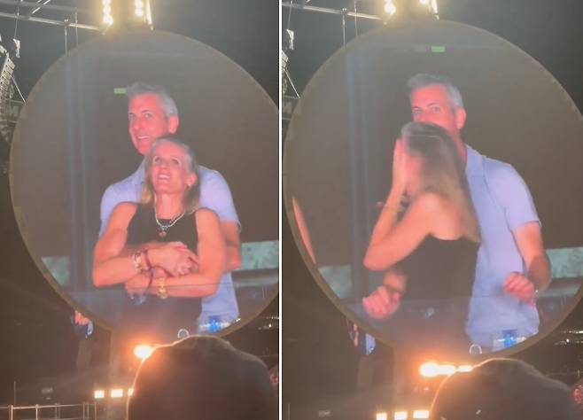 유명 AI 업체 CEO의 불륜 현장이 유명 콘서트 전광판에 포착됐다. 틱톡 이미지 캡처