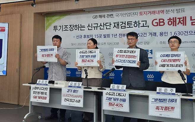 경실련이 윤석열 정부의 신규 국가산단 지정 정책이 부동산 투기 세력들의 이익 수단으로 활용됐을 가능성을 제기했다.[사진｜뉴시스]