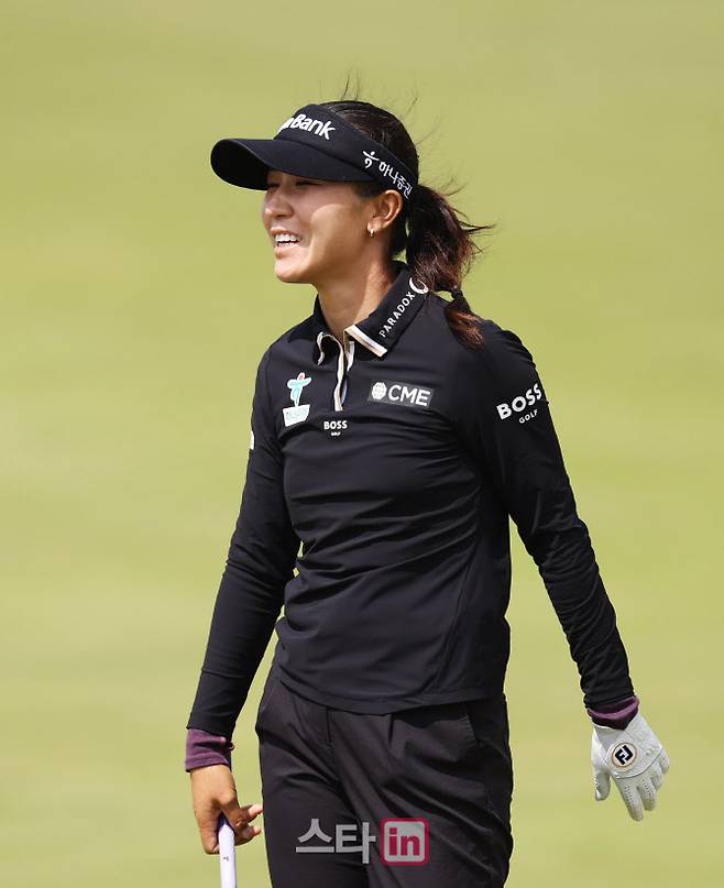 리디아 고가 AIG 여자오픈 연습라운드 도중 환하게 웃고 있다. (사진=R&A)