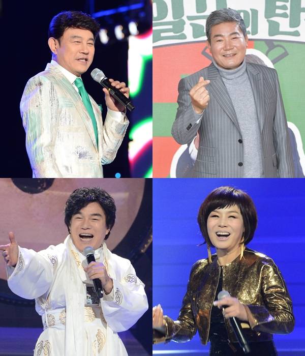 설운도(사진 왼쪽 위부터 시계방향으로), 진성, 현숙, 배일호./사진=KBS