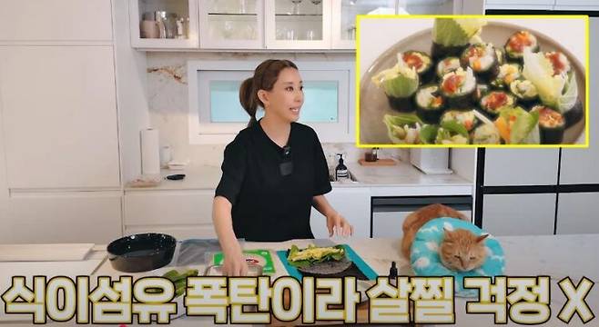 김완선이 다이어트 음식으로 채소 김말이를 추천했다. [사진=유튜브 채널 '김완선TV' 영상 캡처]