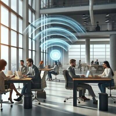 와이파이8은 혼잡한 환경에서 전파 강도 등을 조절하는 기능을 내장한다. (사진=코파일럿 AI 생성)