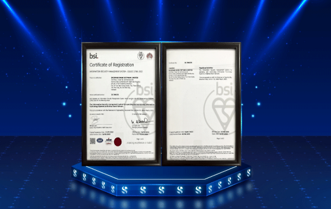 신한은행 베트남의 ISO/IEC 27001:2022 인증. (시진 철처: 신한은행 베트남 홈페이지)