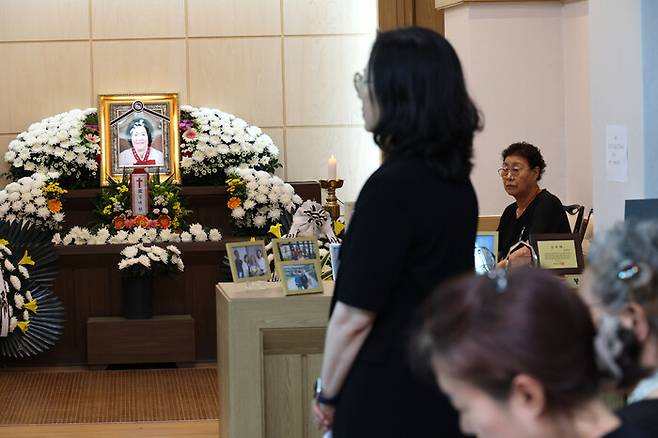 미군 ‘위안부’ 피해자이자 기지촌 여성 인권운동을 펼친 고 김애란씨의 빈소가 30일 경기도 평택 송탄장례문화원에 마련됐다. 류우종 기자 wjryu@hani.co.kr
