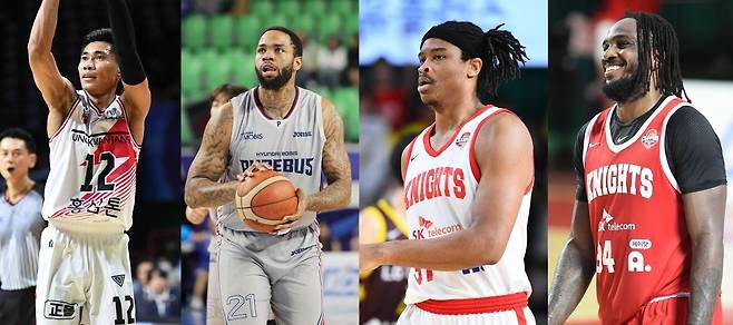 렌즈 아반도(왼쪽부터)와 숀 롱, 아이재아 힉스, 자밀 워니. KBL 제공