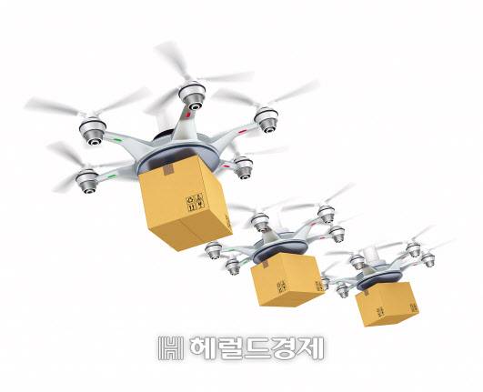 드론이 각종 물품을 배송하고 있다(헤럴드 DB)