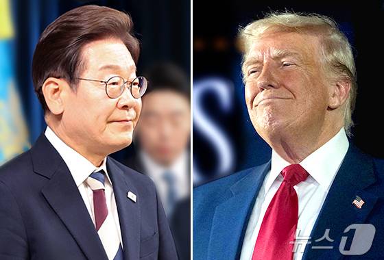 이재명 대통령(왼쪽)과 도널드 트럼프 미국 대통령