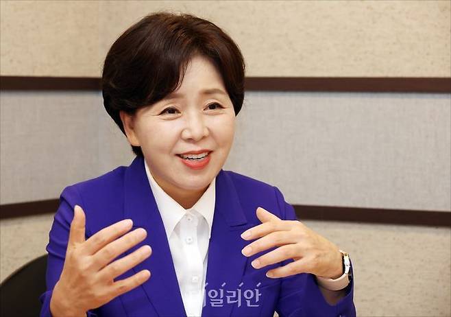 국민의힘 당대표 출마를 선언한 양향자 국민의힘 전 의원이 지난 29일 서울 여의도의 한 사무실에서 데일리안과 인터뷰를 하고 있다. ⓒ데일리안 홍금표 기자