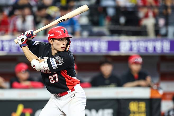 올 시즌 타격 자세를 일부 수정하며 공격 능력이 눈에 띄게 향상한 김호령. KIA 제공