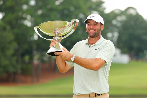 지난 시즌 투어 챔피언십 우승을 차지하고 2500만 달러 보너스 상금을 받은 스코티 셰플러  [게티이미지]