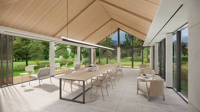 [서울=뉴시스] 양산자이 파크팰리체에 적용 예정인 모듈러 티하우스 투시도. (사진=GS건설 제공) *재판매 및 DB 금지