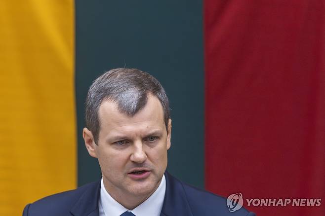 긴타우타스 팔루츠카스 리투아니아 총리 [AP 연합뉴스 자료사진. 재판매 및 DB 금지]