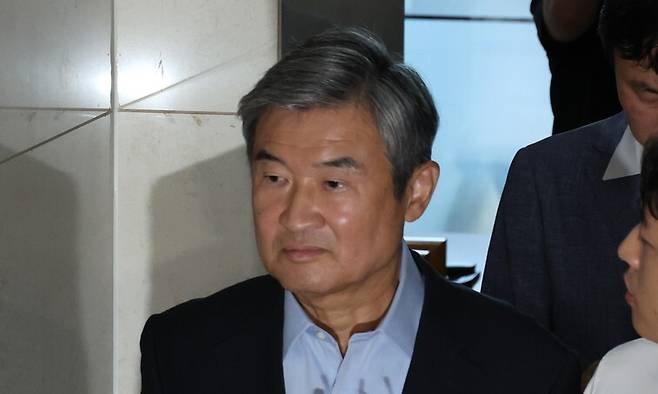 지난달 29일 오전 조태용 전 국가안보실장이 서울 서초구 순직해병 특검에 피의자 신분으로 출석하고 있다. 류우종 기자 wjryu@hani.co.kr