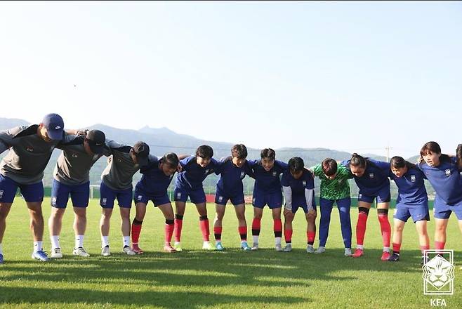 벌교에서 진행된 소집 훈련 당시 여자 U-19 대표팀. [대한축구협회 제공. 재판매 및 DB 금지]