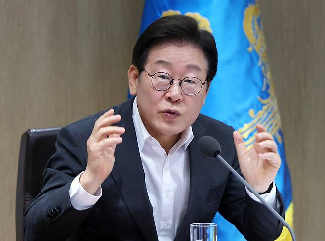 이재명 대통령이 2025년 7월29일 서울 용산 대통령실에서 열린 국무회의에서 산업재해 관련 발언을 하고 있다. 대통령실사진기자단