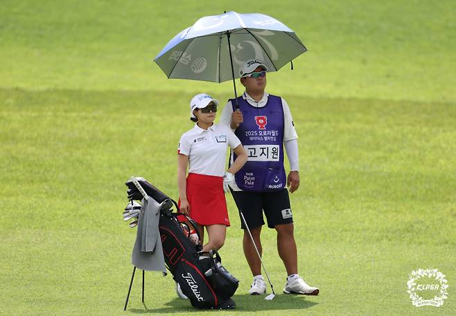 코스를 공략하고 있는 고지원.&nbsp; &nbsp; 사진=KLPGA 제공&nbsp;