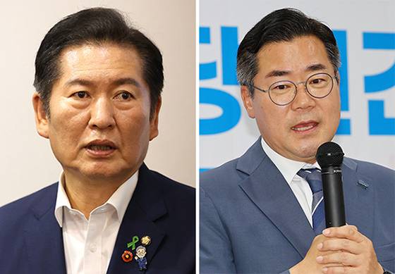 정청래(左), 박찬대(右)