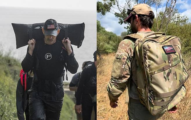 러킹(rucking) 훈련을 하는 모습./사진=고럭(GORUCK)