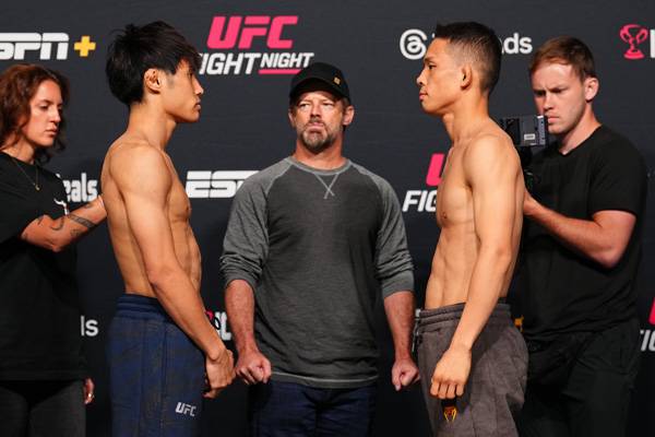 타이라 타츠로와 박현성이 페이스 투 페이스를 가졌다. 사진 제공= UFC