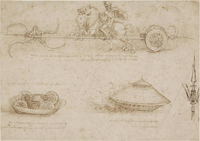 레오나르도 다 빈치, 전차 연구, 1860년경