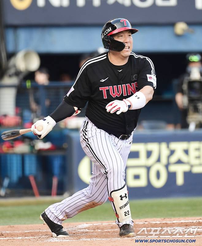 27일 잠실구장에서 열린 두산과 LG의 경기. 3회 안타를 날린 LG 김현수. 잠실=송정헌 기자songs@sportschosun.com/2025.07.27/