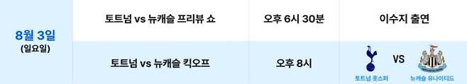 뉴캐슬 토트넘 중계 채널 및 축구 경기 일정, 시청 정보, 서울월드컵경기장, 이수지 출연 ©쿠팡플레이