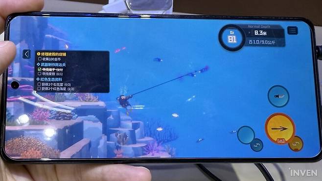 ▲ 작살을 맞췄을 때, 그리고 끌어당길 때의 손맛은 PC 원본보다 더 좋게 느껴질 정도다