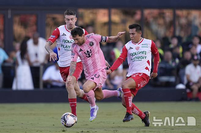 [포트로더데일=AP/뉴시스] 미국 프로축구 메이저리그사커(MLS) 인터 마이애미의 리오넬 메시. 2025.08.02.