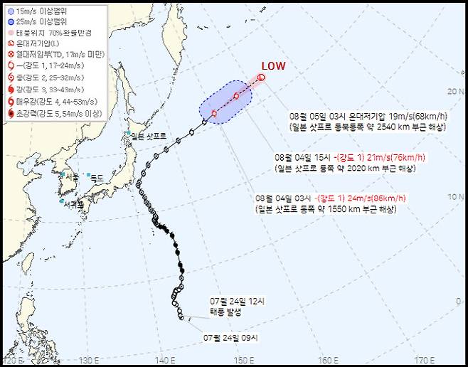 태풍 ‘크로사’ (사진=기상청 홈페이지)