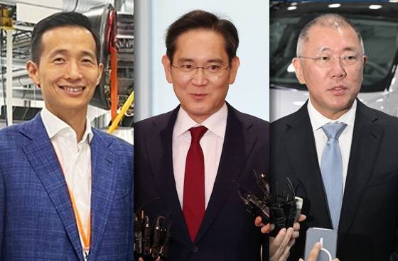 김동관 한화그룹 부회장(왼쪽부터), 이재용 삼성전자 회장, 정의선 현대자동차그룹 회장. ⓒ News1 윤주희 디자이너